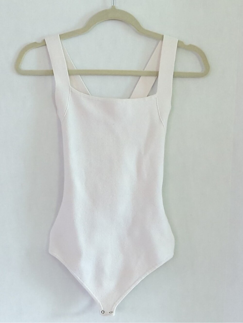 Abercrombie & Fitch Creamy White Knit Strappy Thong Bodysuit Size S